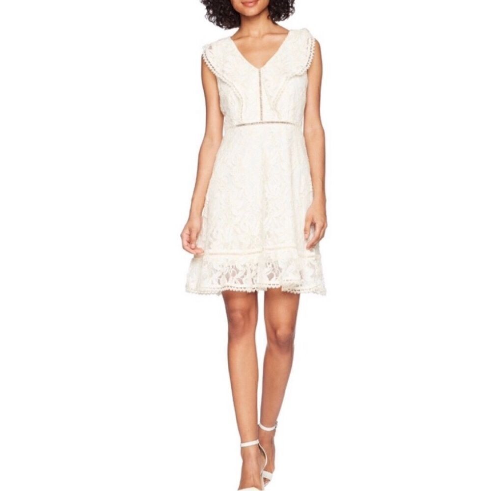 BB Dakota Cream Lace A Line Sleeveless Summer Dress